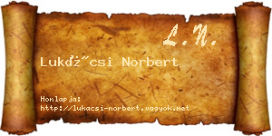 Lukácsi Norbert névjegykártya